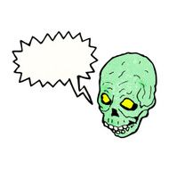 cartoon skull with speech bubble N54