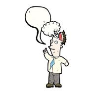 cartoon man with steaming brain N2