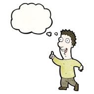 cartoon man with thought bubble N82