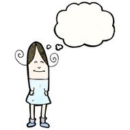 cartoon woman with thought bubble N70