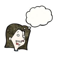 cartoon female face with thought bubble N172