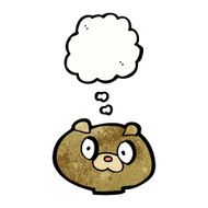 cartoon puppy face with thought bubble N2