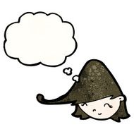 cartoon female face with thought bubble N173