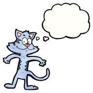 cartoon cat with thought bubble N128