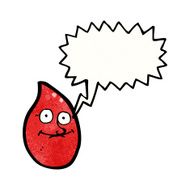 cartoon blood drop with speech bubble N4
