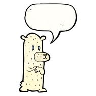 cartoon funny polar bear with speech bubble N9