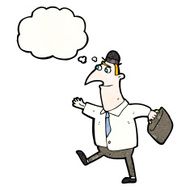 cartoon businessman walking to work N22