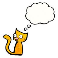 cartoon cat with thought bubble N129