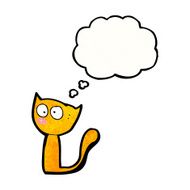 cartoon cat with thought bubble N130