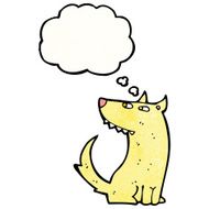 cartoon dog with thought bubble N48