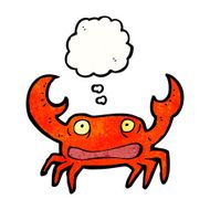 cartoon crab with thought bubble N15