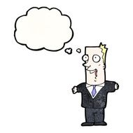 cartoon businessman with thought bubble N14
