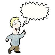 cartoon excited man talking N2