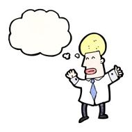 cartoon man with idea N184