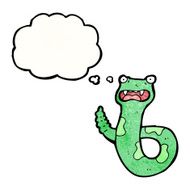 cartoon snake with thought bubble N111