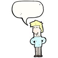 cartoon man with speech bubble N54