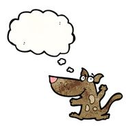 cartoon little dog with thought bubble N36