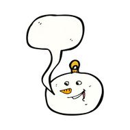 cartoon snowman face christmas bauble N2