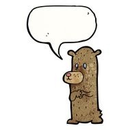 cartoon little bear with speech bubble