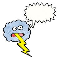 cartoon thundercloud spitting lightning bolt N2