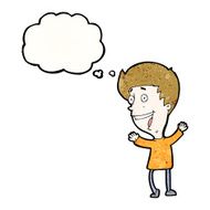 cartoon happy boy with thought bubble N263