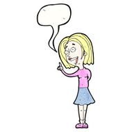 cartoon blond woman answering question N2