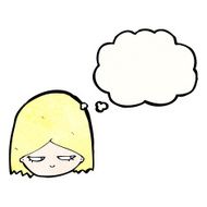 annoyed blond girl with thought bubble N3