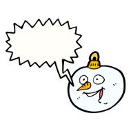 cartoon snowman christmas bauble with speech bubble N2