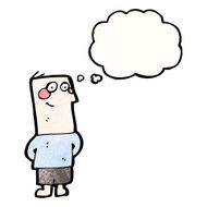 cartoon happy boy with thought bubble N264