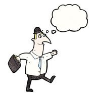cartoon businessman walking to work N23