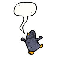 cartoon penguin with speech bubble N45