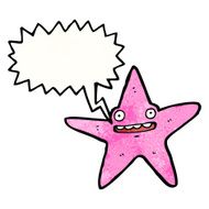 cartoon starfish with speech bubble N6