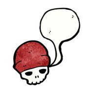 cartoon skull wearing hat N2