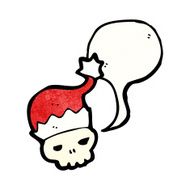 Cartoon Skull Wearing Christmas Hat N3