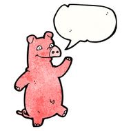 cartoon pig with speech bubble N27