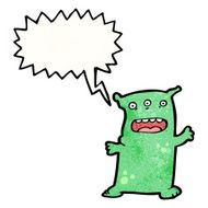 cartoon alien monster shouting N3