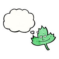 cartoon leaf with thought bubble N9