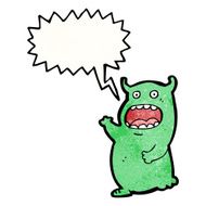 cartoon alien monster shouting N4