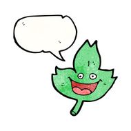 cartoon leaf with speech bubble N20