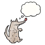 cartoon wolf with thought bubble N45
