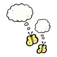 cartoon butterflies with thought bubbles N2