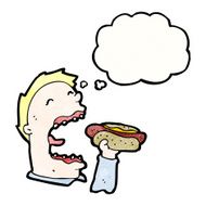 Cartoon Greedy Man Eating Junk Food N5