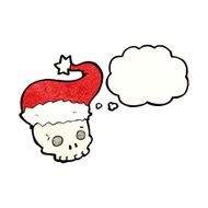 cartoon skull in santa hat N5