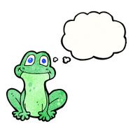 cartoon frog with thought bubble N8