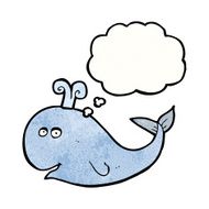 cartoon whale with thought bubble N51