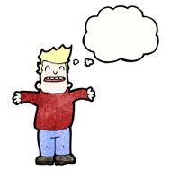 cartoon grinning man with thought bubble N99