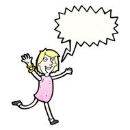 cartoon joyful woman shouting N2