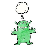 cartoon grinning alien