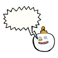 cartoon snowman christmas bauble N3