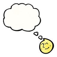 happy face with thought bubble cartoon N2